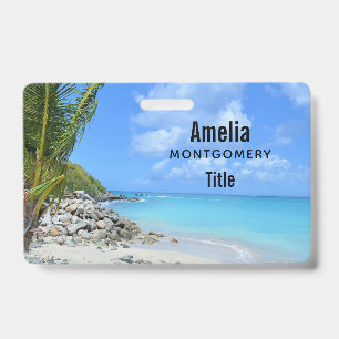 Tarjeta De Identificación Hermosa playa tropical turquesa