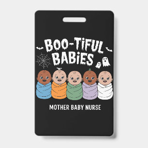 Tarjeta De Identificación Hermosas Bebés Enfermera Materna Halloween