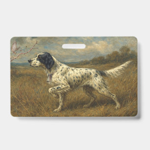 Tarjeta De Identificación Hermoso Setter con Faisanes, Arte