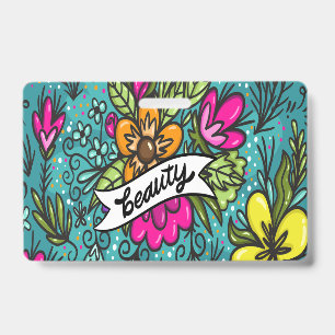 Tarjeta De Identificación Hermosura de Almohadón con Flores