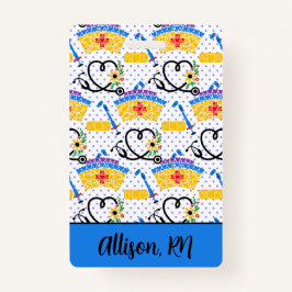 Tarjeta De Identificación Herramientas de enfermería sobre puntos de polka I