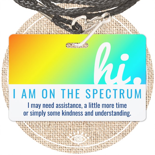 Tarjeta De Identificación hi ON THE AUTISM SPECTRUM id médico pvc badge (Subido por el creador)