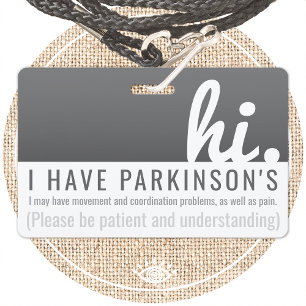 Tarjeta De Identificación hi parkinsons patentabilidad pvc badge