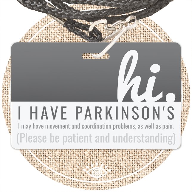 Tarjeta De Identificación hi parkinsons patentabilidad pvc badge (Subido por el creador)