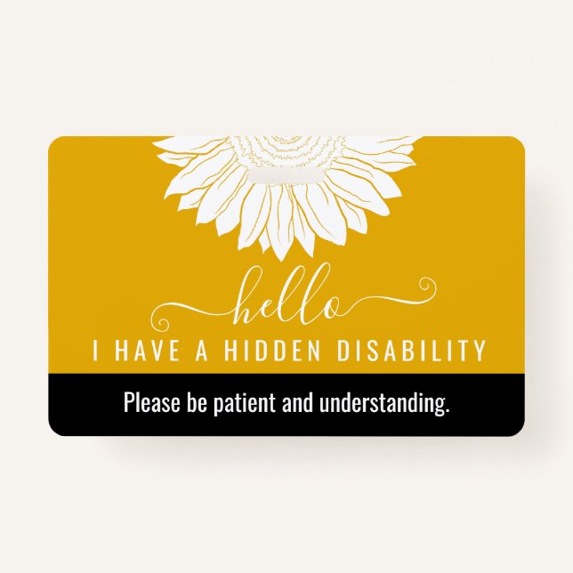 Tarjeta De Identificación hidden disability awareness (Anverso)