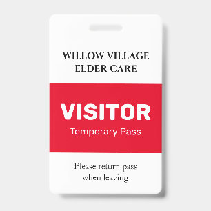 Tarjeta De Identificación Hogar de Atención Hospitalaria de Pasos Temporales