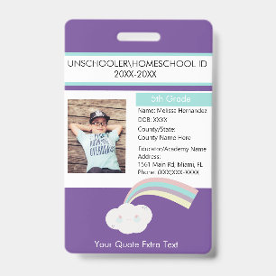 Tarjeta De Identificación Hogares Modernos Educación en Casa Estudiante Nube