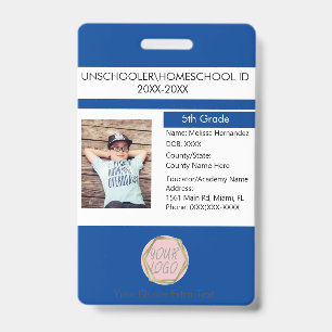 Tarjeta De Identificación Hogares modernos sin escolarización Estudiante Azu