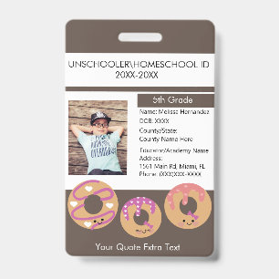 Tarjeta De Identificación Hogares modernos sin escolarización Estudiante Don