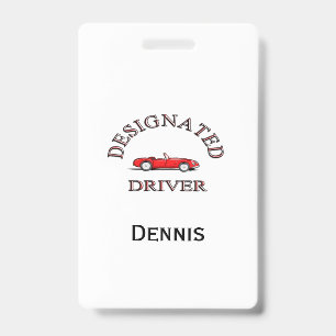 Tarjeta De Identificación Hojas de inscripción de conductor designado