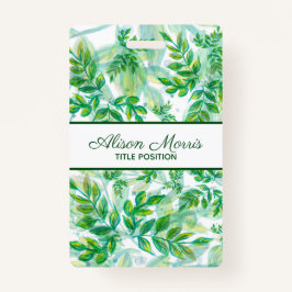 Tarjeta De Identificación Hojas dibujadas a mano