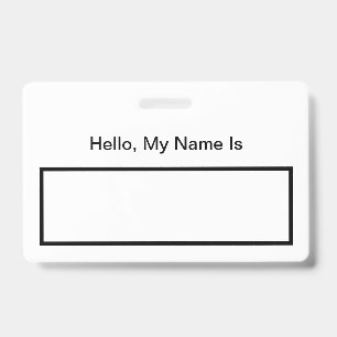 Tarjeta De Identificación Hola, mi nombre es insignia