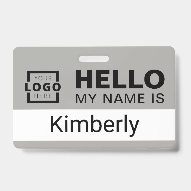 Tarjeta De Identificación Hola Mi Nombre Es - Nombre de empleado de empresa  (Parte frontal)