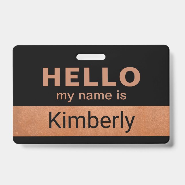 Tarjeta De Identificación Hola Mi Nombre Es - Nombre de empleado de negocio  (Parte frontal)