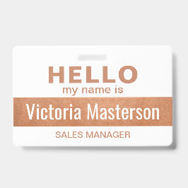 Tarjeta De Identificación Hola Mi Nombre Es - Nombre de Empleado de Negocio 