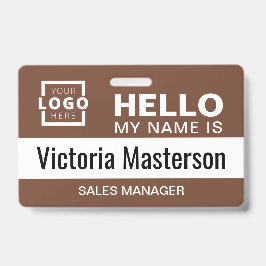 Tarjeta De Identificación Hola Mi Nombre Es - Nombre de empleado de negocios