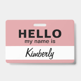 Tarjeta De Identificación Hola, mi nombre es - Nombre de empleado de script
