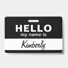 Tarjeta De Identificación Hola Mi Nombre Es - Nombre de Empleado de Script P