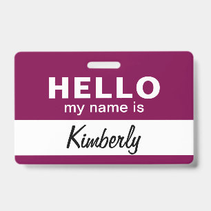 Tarjeta De Identificación Hola Mi Nombre Es - Nombre de Empleado de Script P