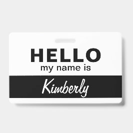 Tarjeta De Identificación Hola Mi Nombre Es - Nombre de Empleado de Script P