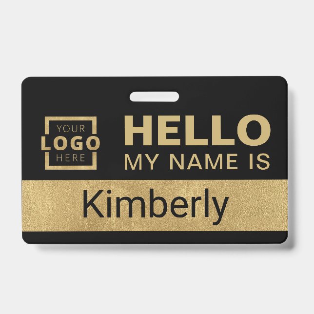 Tarjeta De Identificación Hola Mi Nombre Es - Nombre De Empleado Personaliza (Parte frontal)