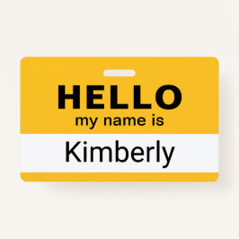 Tarjeta De Identificación Hola Mi Nombre Es - Nombre De Empleado Personaliza