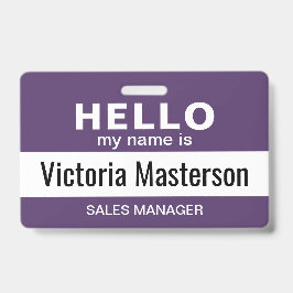 Tarjeta De Identificación Hola Mi Nombre Es - Nombre De Empleado Personaliza
