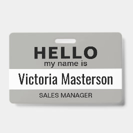 Tarjeta De Identificación Hola Mi Nombre Es - Nombre De Empleado Personaliza