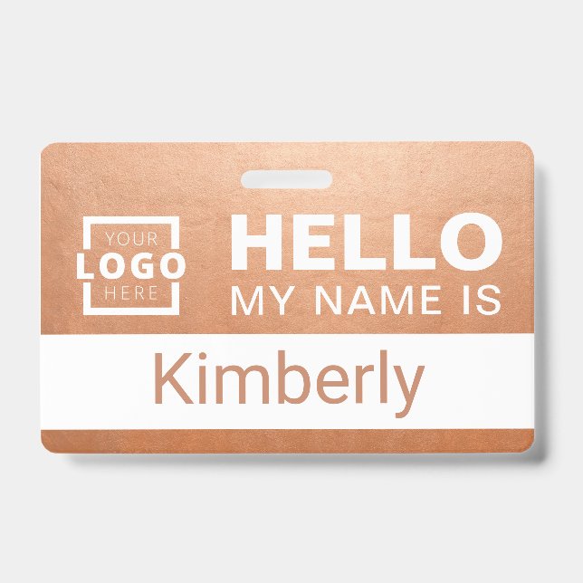Tarjeta De Identificación Hola Mi Nombre Es - Nombre De Empleado Personaliza (Parte frontal)