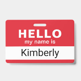 Tarjeta De Identificación Hola Mi Nombre Es - Nombre De Empleado Personaliza