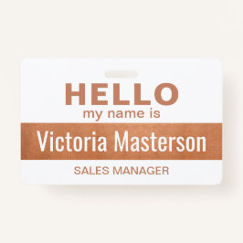 Tarjeta De Identificación Hola Mi Nombre Es - Nombre De Empleado Personaliza