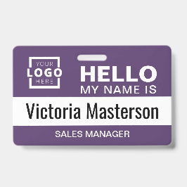 Tarjeta De Identificación Hola Mi Nombre Es - Nombre De Empleado Personaliza