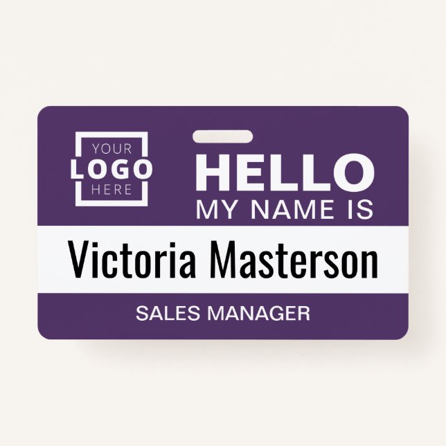 Tarjeta De Identificación Hola Mi Nombre Es - Nombre De Empleado Personaliza (Anverso)