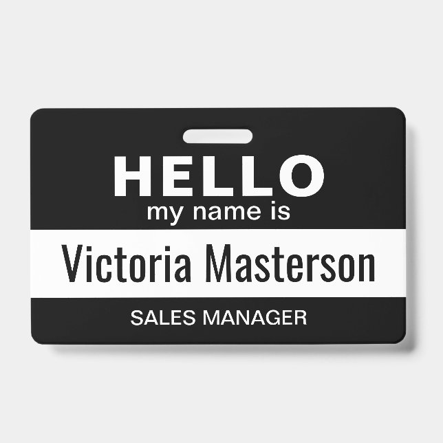 Tarjeta De Identificación Hola Mi Nombre Es - Nombre De Empleado Personaliza (Parte frontal)
