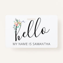 Hola Nombre personalizado Borde floral