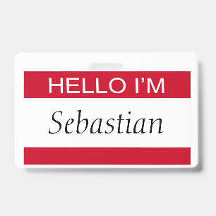 Tarjeta De Identificación Hola Soy Personalizado