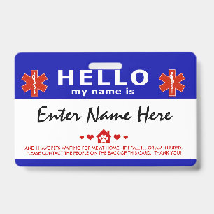 Tarjeta De Identificación HOLA tengo mascotas esperándome