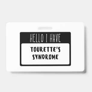 Tarjeta De Identificación Hola Tengo Síndrome de Tourette
