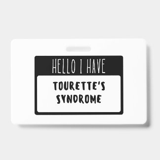 Tarjeta De Identificación Hola tengo síndrome de Tourette