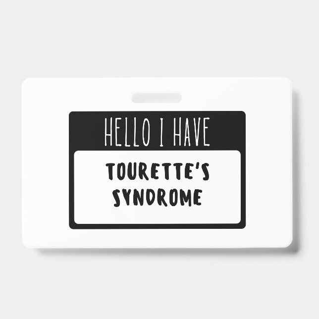 Tarjeta De Identificación Hola tengo síndrome de Tourette (Parte frontal)