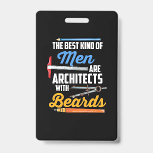 Tarjeta De Identificación Hombres Arquitectos Con Barbas