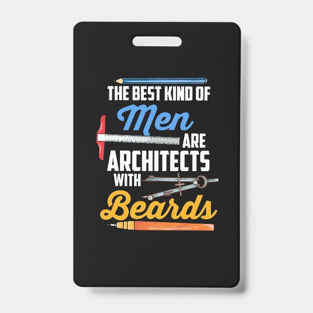Tarjeta De Identificación Hombres Arquitectos Con Barbas (Parte frontal)