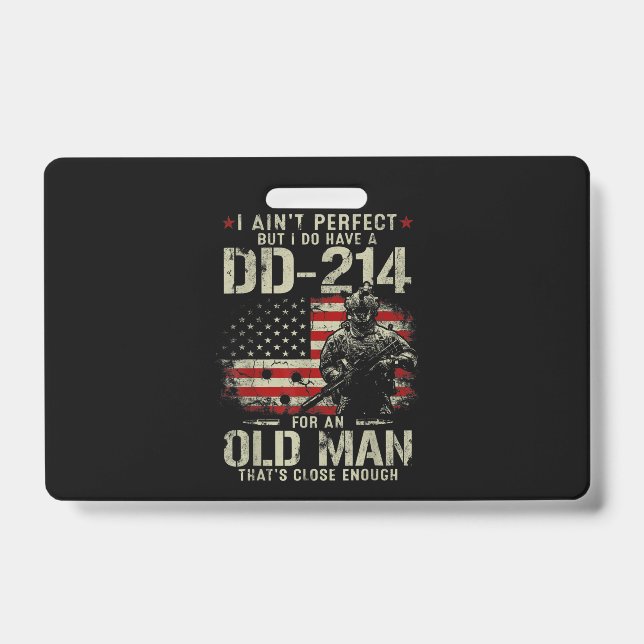 Tarjeta De Identificación Hombres que no soy perfecto tengo un veterano del  (Parte frontal)