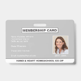 Tarjeta De Identificación Homeschool CO-OP Membresía Principal ID Badge