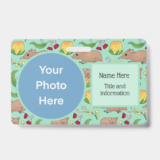 Tarjeta De Identificación Honey Possum (Parte frontal)