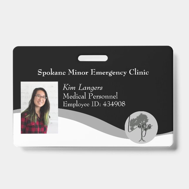 Tarjeta de identificación horizontal Lanyard Busin (Anverso)