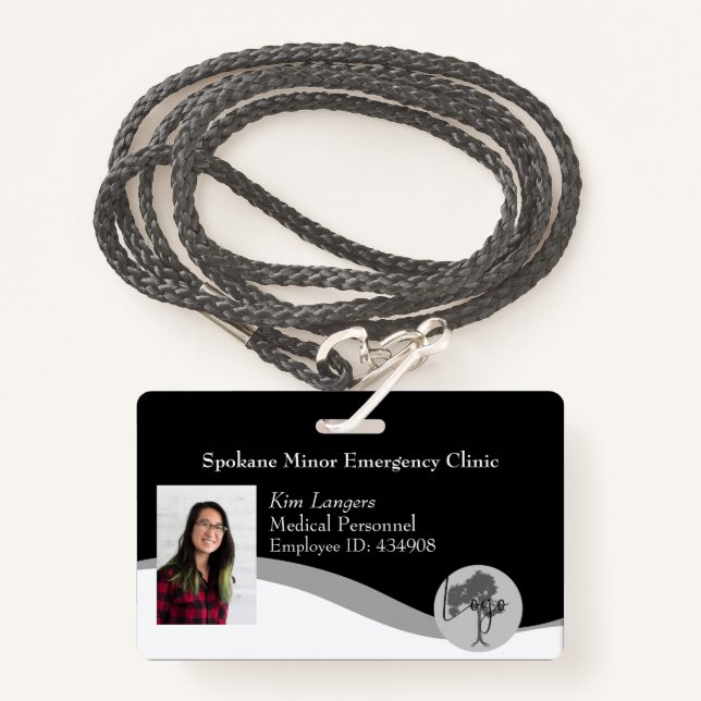 Tarjeta de identificación horizontal Lanyard Busin (Anverso son cordón)