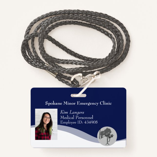 Tarjeta de identificación horizontal Lanyard Busin (Anverso son cordón)