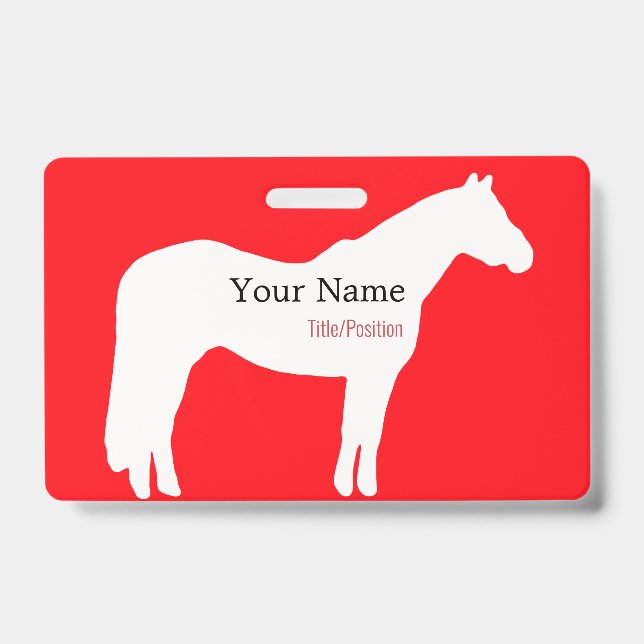 Tarjeta De Identificación Horse Event Name Badge (Parte frontal)