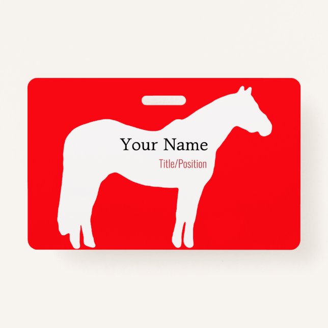Tarjeta De Identificación Horse Event Name Badge (Anverso)